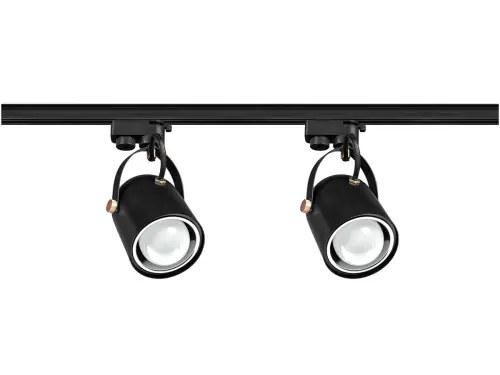 Oświetlenie szynowe 3-fazowe 2 x reflektor E27 czarny + szyna 1 m OL - Skorzystaj z oferty