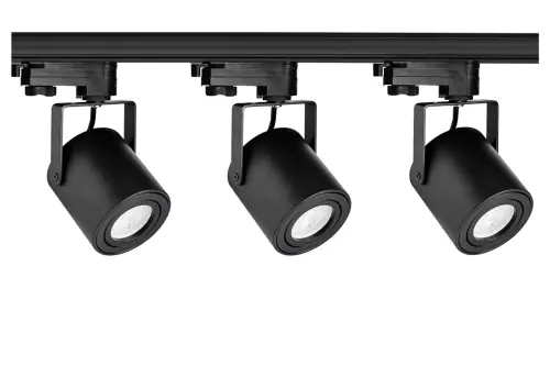 Oferta - Oświetlenie szynowe 3-fazowe 3 x reflektor GU10 czarny + szyna 1 m AB