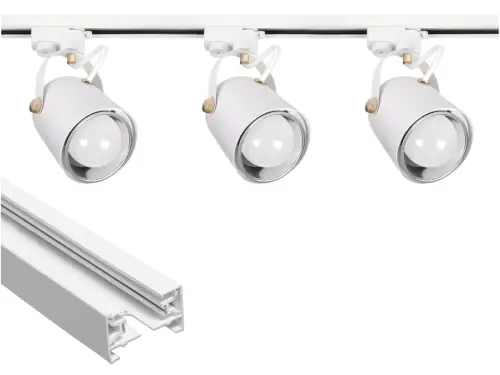 Oświetlenie szynowe 1-fazowe 3 x reflektor E27 biały + szyna Premium 1,5 m biała OL | Ekspresowa wysyłka