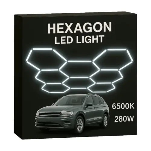 Nie przegap - Zestaw BIAŁY Lamp LED HEXAGON 8 - 280W - 6500K