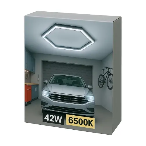Zestaw CZARNY Lamp LED HEXAGON 1 - 42W - 6500K | Klienci polecają