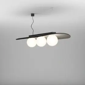AQfelt OVALL BALL midi x3 LED M940 zwieszany czarny + panel popielaty 59897-M940-D0-00-A2 AQForm - Ekspresowa wysyłka