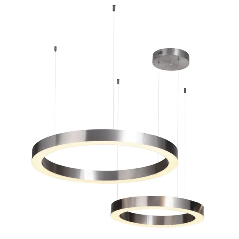 Rabat - Lampa wisząca CIRCLE 60+80 LED nikiel na 1 podsufitce Step into Design ST-8848-60+80 nickel