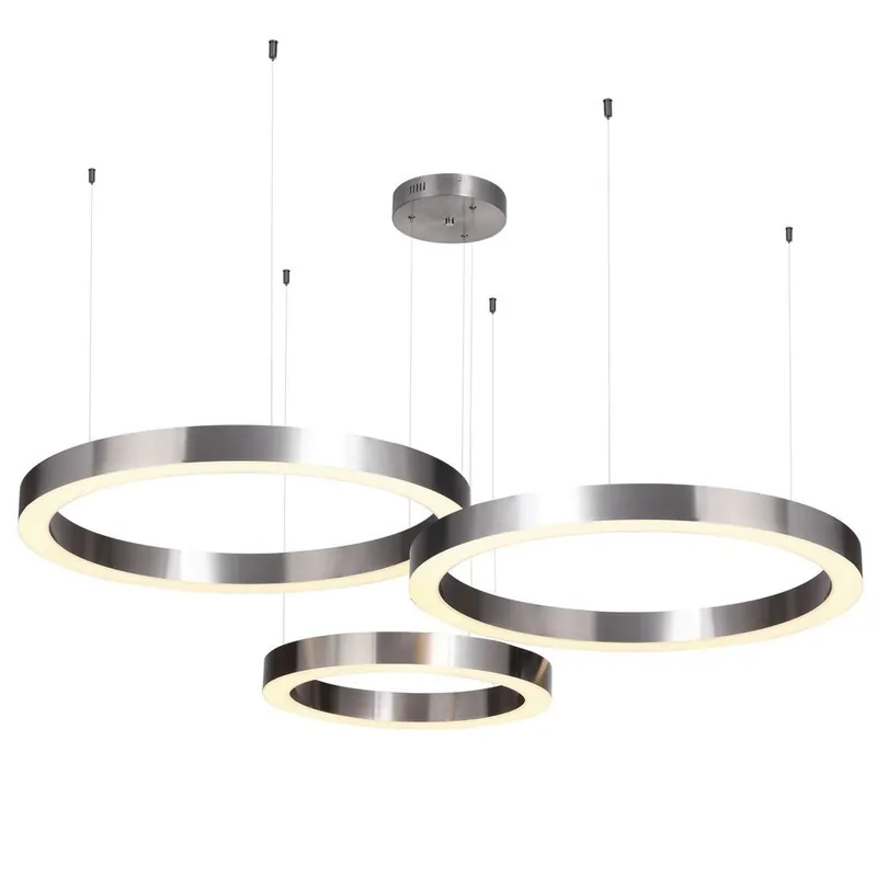 Lampa wisząca CIRCLE 40+60+60 LED nikiel na 1 podsufitce Step into Design ST-8848-40+60+60 nickel - Hit sprzedaży