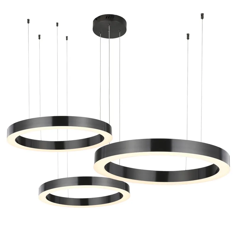 Zniżka - Lampa wisząca CIRCLE 60+80+100 LED TYTAN na 1 podsufitce Step into Design ST-8848-60+80+100 black