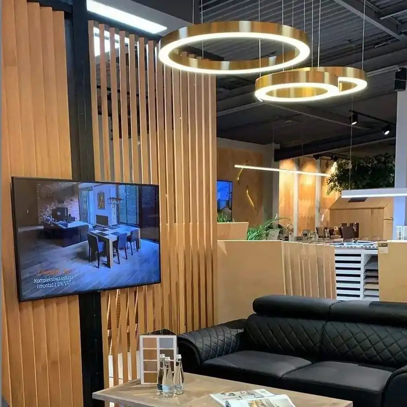 Nowość w sklepie | Lampa wisząca CIRCLE 80+80+100+120 LED mosiądz na 1 podsufitce Step into Design ST-8848-80+80+100+120 brass