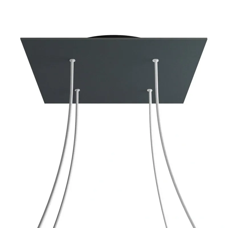 Kwadratowa podsufitka maskownica sufitowa XXL Rose-One, 400 mm, 4 otwory i 4 otwory boczne Creative cables BKROQ404F-KROVNQ404F111 - Dodatkowy rabat