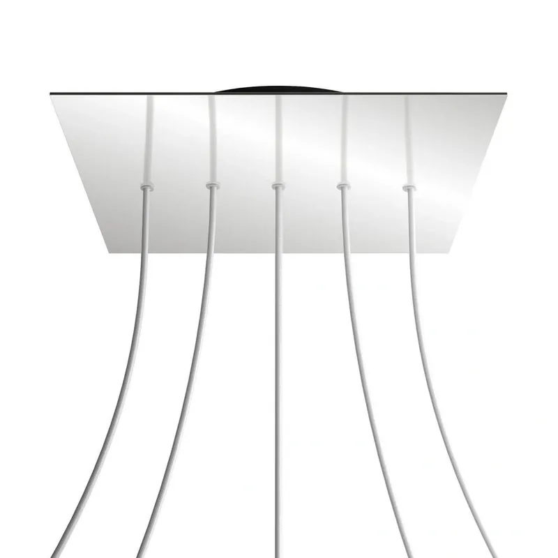 Ulubieniec klientów | Kwadratowa podsufitka maskownica sufitowa XXL Rose-One, 400 mm, 5 otworów w linii i 4 otwory boczne Creative cables BKROQ405LF-KROVNQ405LF112