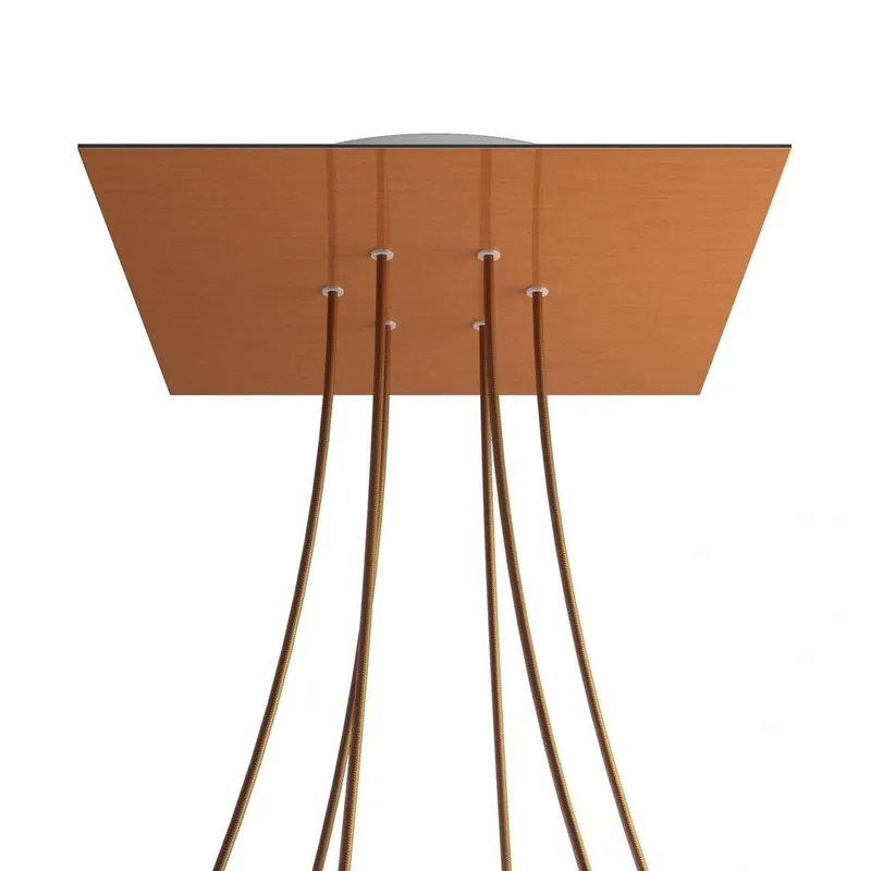 Kwadratowa podsufitka maskownica sufitowa XXL Rose-One, 400 mm, 6 otworów i 4 otwory boczne Creative cables BKROQ406F-KROQ406F108 | Na stanie