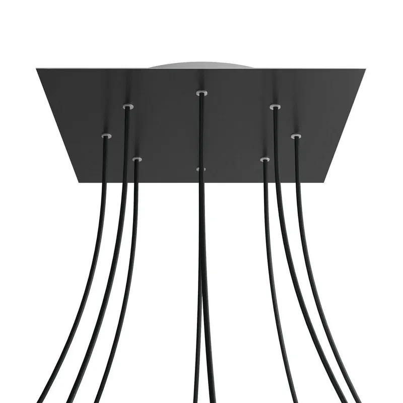 Ekstra rabat - Kwadratowa podsufitka maskownica sufitowa XXL Rose-One, 400 mm, 8 otworów i 4 otwory boczne Creative cables BKROQ408F-KROQ408F103