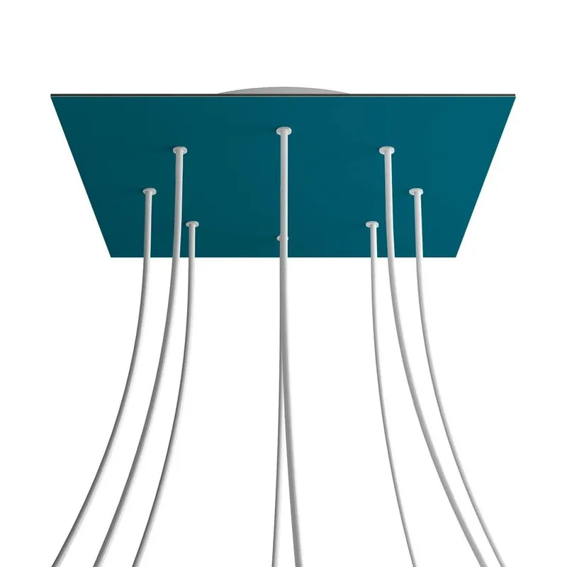 Sprawdzony wybór | Kwadratowa podsufitka maskownica sufitowa XXL Rose-One, 400 mm, 8 otworów i 4 otwory boczne Creative cables BKROQ408F-KROQ408F115