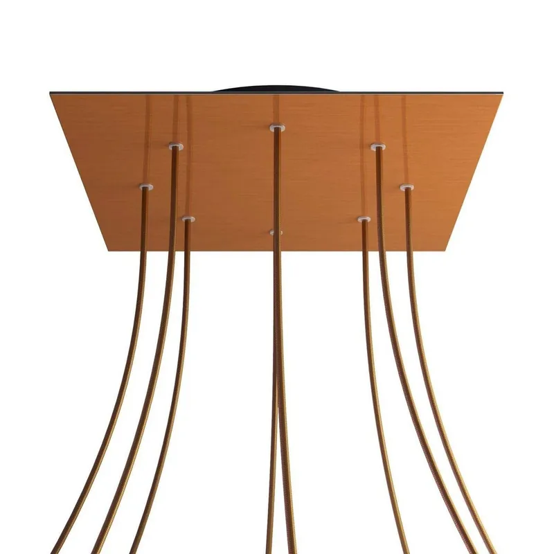 Sprawdzony wybór - Kwadratowa podsufitka maskownica sufitowa XXL Rose-One, 400 mm, 8 otworów i 4 otwory boczne Creative cables BKROQ408F-KROVNQ408F108
