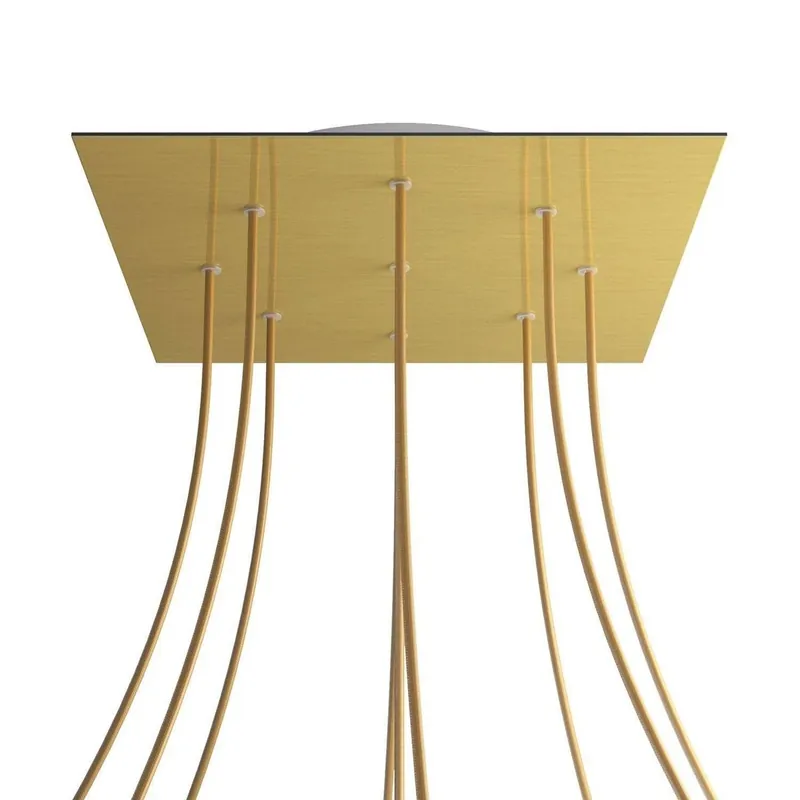 Promocja kończy się wkrótce - Kwadratowa podsufitka maskownica sufitowa XXL Rose-One, 400 mm, 9 otworów i 4 otwory boczne Creative cables BKROQ409EF-KROQ409EF107