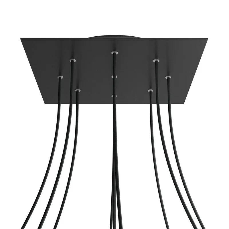 Szybka wysyłka | Kwadratowa podsufitka maskownica sufitowa XXL Rose-One, 400 mm, 9 otworów i 4 otwory boczne Creative cables BKROQ409EF-KROVNQ409EF103