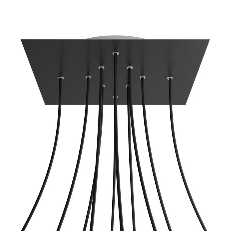 Klienci polecają - Kwadratowa podsufitka maskownica sufitowa XXL Rose-One, 400 mm, 10 otworów i 4 otwory boczne Creative cables BKROQ4010F-KROQ4010F103