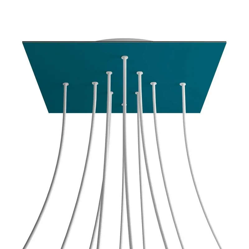 Prosto z fabryki | Kwadratowa podsufitka maskownica sufitowa XXL Rose-One, 400 mm, 10 otworów i 4 otwory boczne Creative cables BKROQ4010F-KROQ4010F115