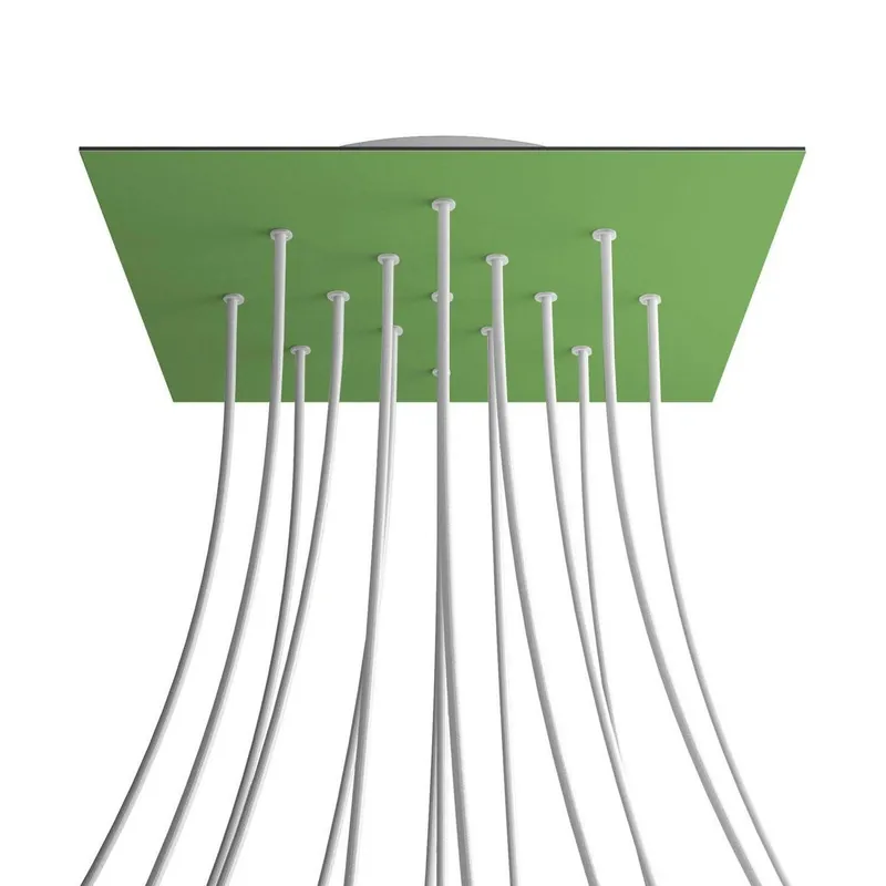 Łatwy zwrot - Kwadratowa podsufitka maskownica sufitowa XXL Rose-One, 400 mm, 15 otworów i 4 otwory boczne Creative cables BKROQ4015F-KROQ4015F116