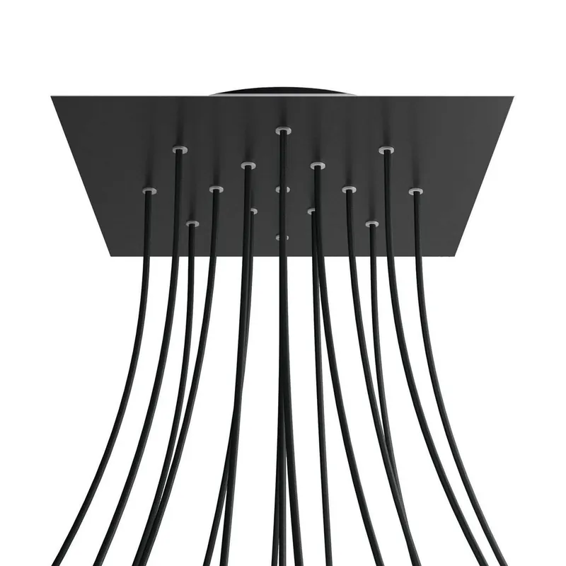 Kwadratowa podsufitka maskownica sufitowa XXL Rose-One, 400 mm, 15 otworów i 4 otwory boczne Creative cables BKROQ4015F-KROVNQ4015F103 - Jeszcze taniej