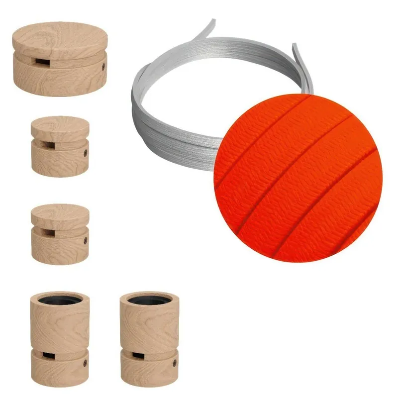 Oferta dnia | Zestaw systemu Filé Wiggle - z 3 mm łańcuchem świetlnym i 5 drewnianymi uchwytami do wnętrz Creative cables BCAT-WIG-CAT-WIG-CF15