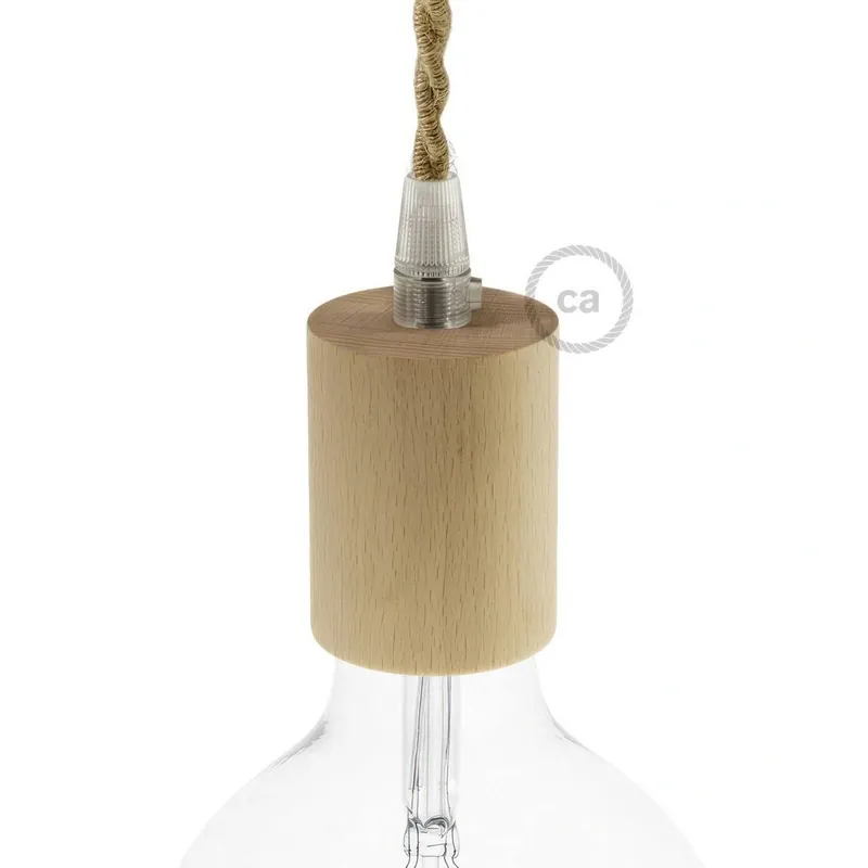 Ostatnia okazja | Drewniana oprawka żarówki E27 Creative cables BKBL10-KBL0110