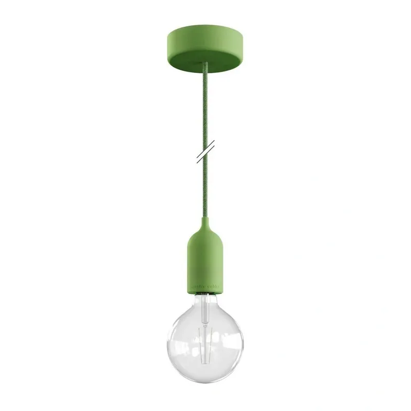 EIVA PASTEL Zewnętrzna lampa wisząca z 1,5 mm kablem w oplocie, kolorową podsufitką i z silikonową oprawką IP65 waterproof Creative cables BPDECLF1-PDEVEPA15SX08-L - Ekspresowa dostawa