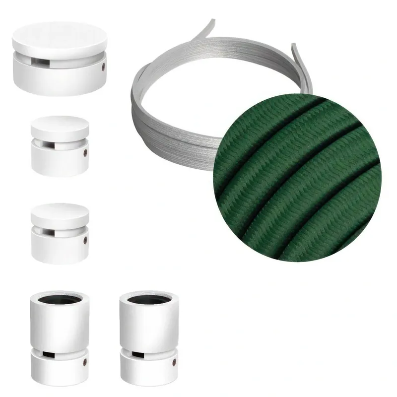 Zestaw systemu Filé Wiggle - z 3 mm łańcuchem świetlnym i 5 wewnętrznymi elementami drewnianymi lakierowanymi na biało Creative cables BCAT02-WIG-CAT02-WIG-CM21 - Dobra cena