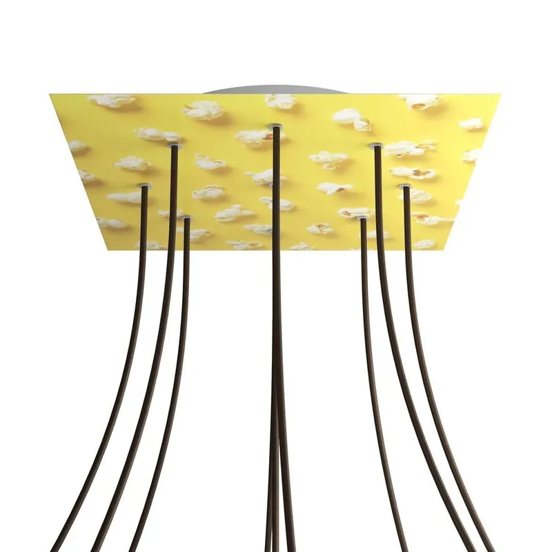 Zapasy na wyczerpaniu | Kwadratowa podsufitka maskownica sufitowa XXL Rose-One, 400 mm, 9 otworów i 4 otwory boczne- PROMOCJA Creative cables BKROQ409EF-PROMO-KROQ409EF203