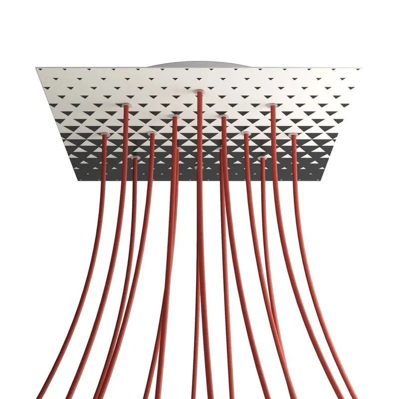 Nowość | Kwadratowa podsufitka maskownica sufitowa XXL Rose-One, 400 mm, 14 otworów i 4 otwory boczne- PROMOCJA Creative cables BKROQ4014F-PROMO-KROQ4014F205