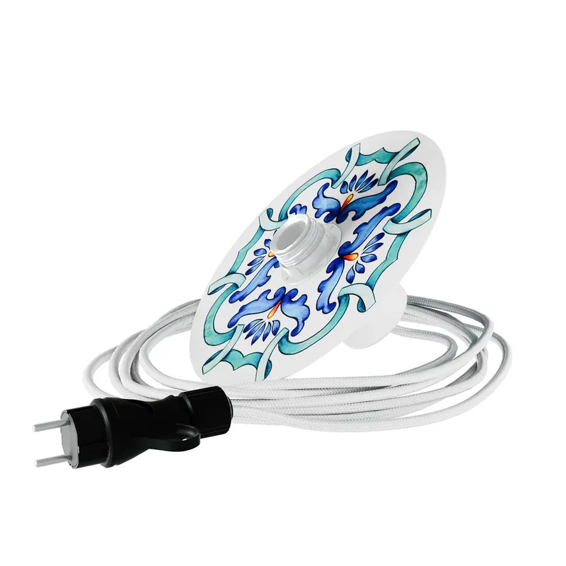 Oferta kończy się wkrótce - Snake EIVA z płaskim kloszem mini Ellep? "Maioliche", przenośna lampa do użytku zewnętrznego, z wodoodporną oprawką i wtyczką Creative cables BPSEEL02DD24-PSEEL02BISM01DD24MA01