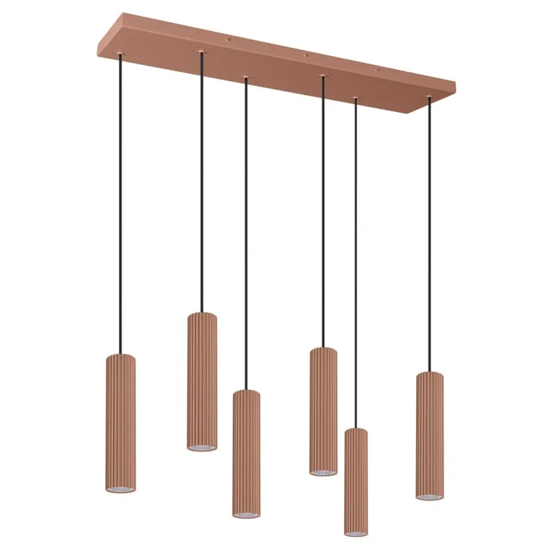 Niska cena - Lampa wisząca IVAR DALI 6L mocca LED 3000K Thoro TH.597