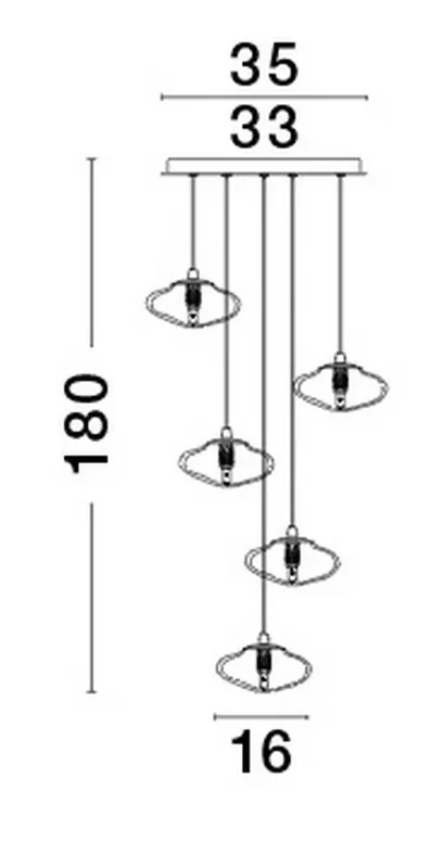 Końcówka zapasów - Luces Exclusivas LE42901 Lampa wisząca NAYARIT