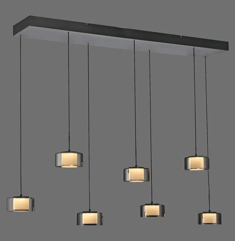 Paul Neuhaus lampa Wisząca Czarny/smoky RIKA 003902-032142 - Okazja cenowa