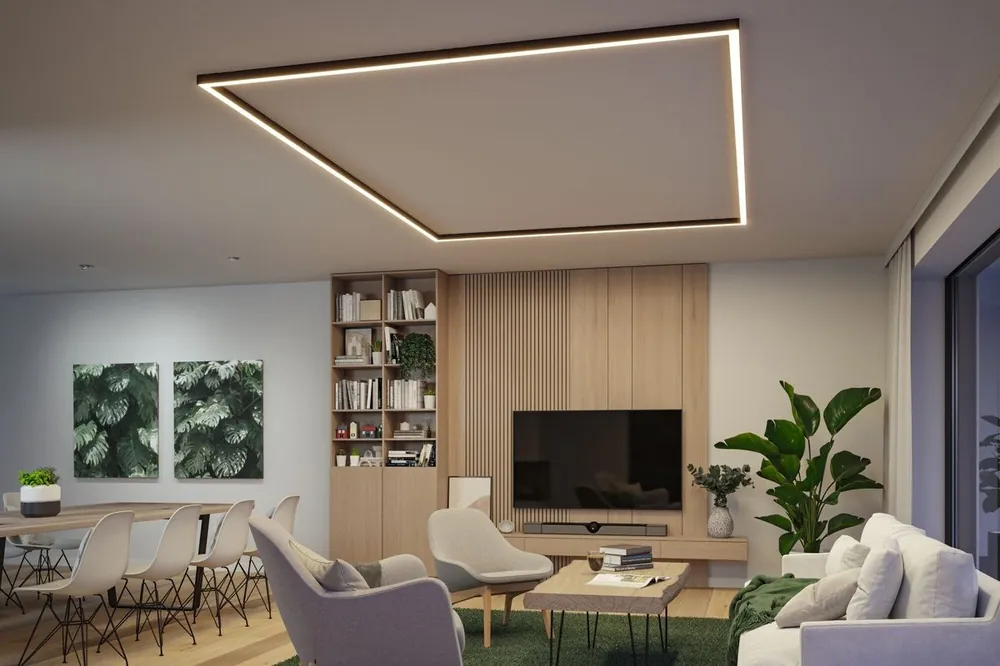 Wielka wyprzedaż | Oprawa liniowa systemu LINION LED 25,5W 1,5m 3000K IP20 24V czarny RAL 9004 / aluminium PAULMANN PL98169