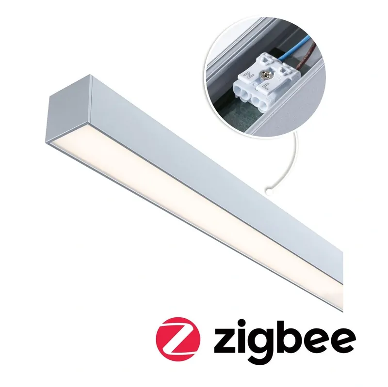 Oprawa liniowa systemu LINION LED SH ZIgbee17W 1m 3000K IP20 150VA 24V chrom matowy RAL 9006 / aluminium PAULMANN PL98182 | Produkt ceniony przez klientów