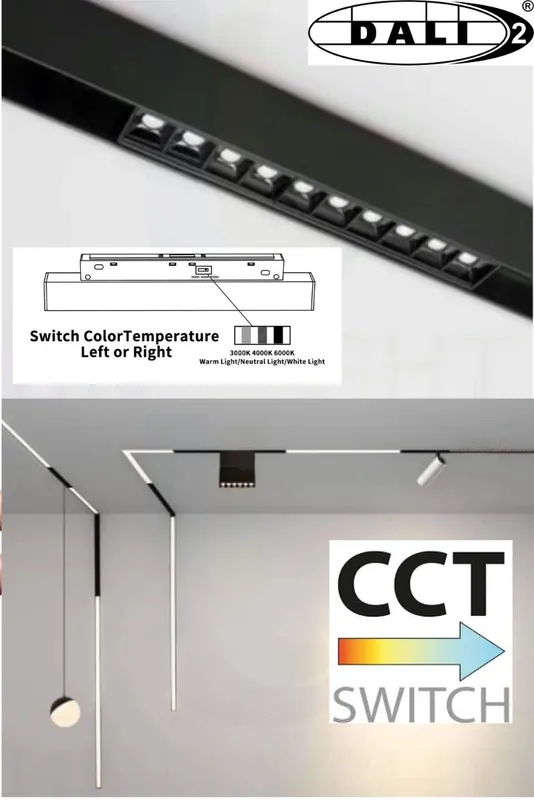 Wybór klientów - OPRAWA MAGNETYCZNA MULTILINE DOTS 48V DALI-2 DT6 21,9cm CZARNA