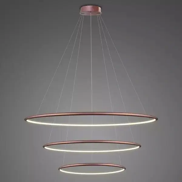 Bestseller - ALTAVOLA DESIGN Lampa wisząca Ledowe Okręgi No.3 80cm 3k Różowe Złoto ściemnialna LA075/P_80_in_3k_rose_gold_dimm