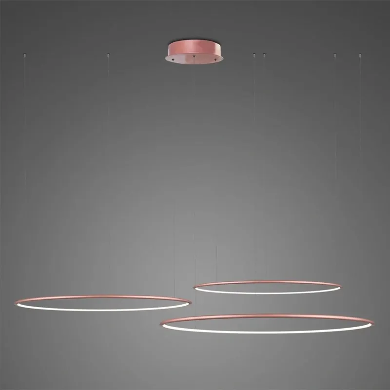 ALTAVOLA DESIGN Lampa wisząca Ledowe Okręgi No.3 80cm 3k różowo złota Dali LA075/CO3_80_in_3k_rose_gold_Dali | Produkt wysokiej jakości