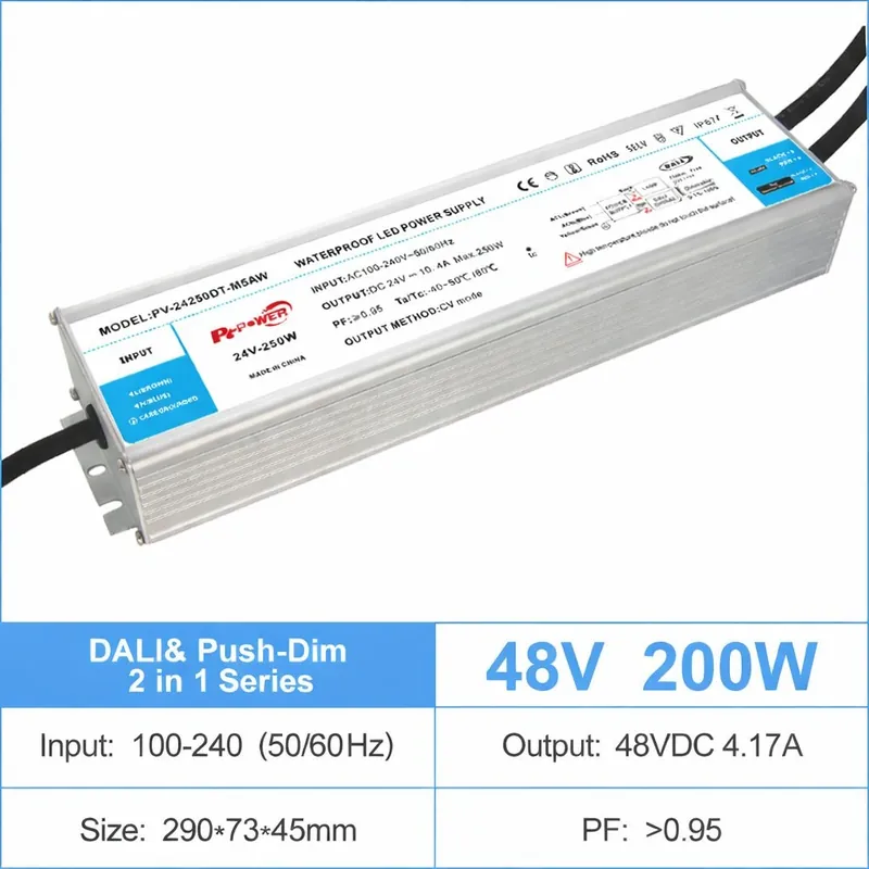 Profesjonalny zasilacz LED DALI 48V 200W IP67 4.17A ULDR113 - Superoferta