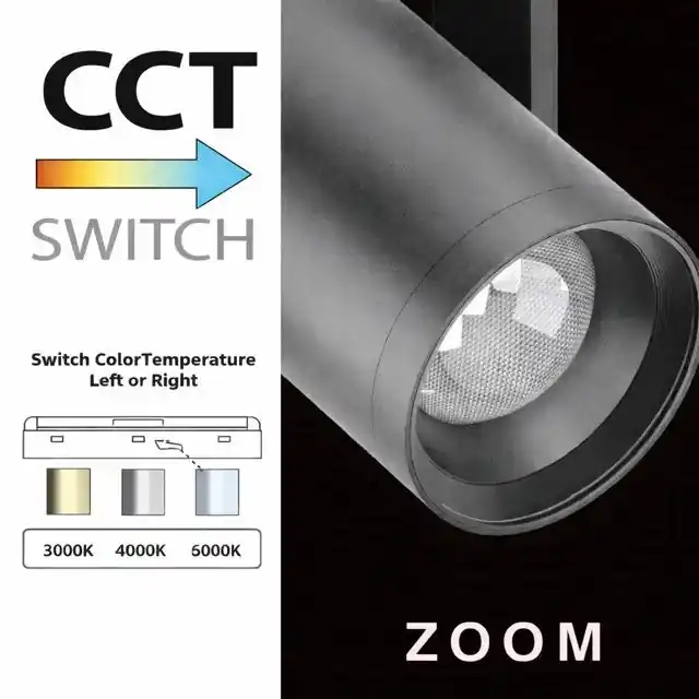 Kup online - Oprawa magnetyczna LED 48V Reflektor FOCUS ZOOM LED CZARNY CCT