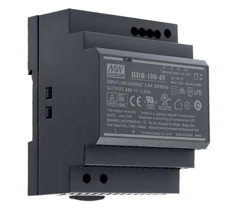 HDR-100-48 Zasilacz na szynę DIN – 48V 100W zasilacz przemysłowy do automatyki i LED MEANWELL - Hit sprzedażowy