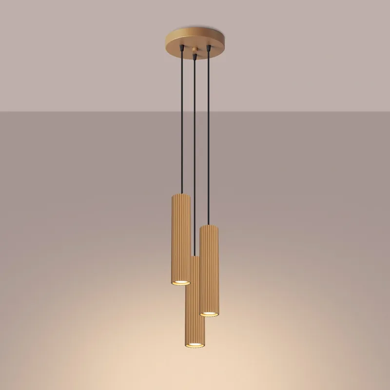 SOLLUX SL.1557 lampa wisząca KARBON 3P złoty | Nowość w sprzedaży