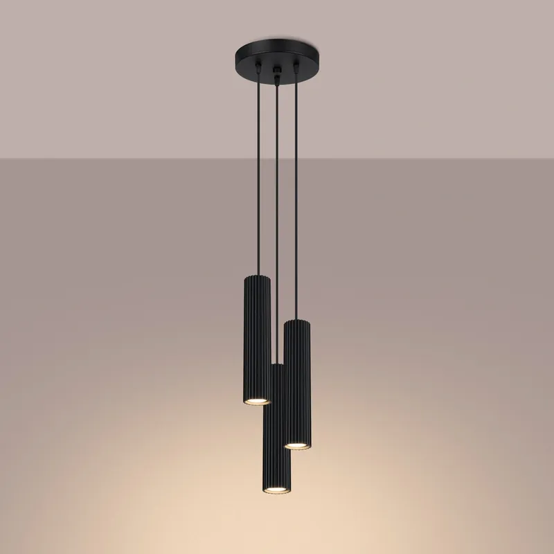 Bezpośrednio z fabryki - SOLLUX SL.1576 lampa wisząca KARBON 3P czarny