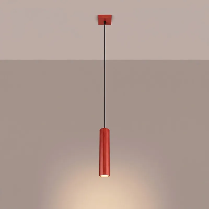 SOLLUX SL.2335 lampa wisząca KARBON 1 czerwona | Łatwe zamówienie
