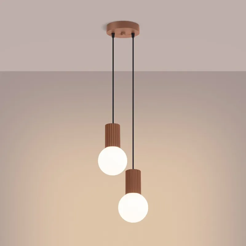 Sprawdź teraz | SOLLUX SL.1976 lampa wisząca HALO 2P mocca