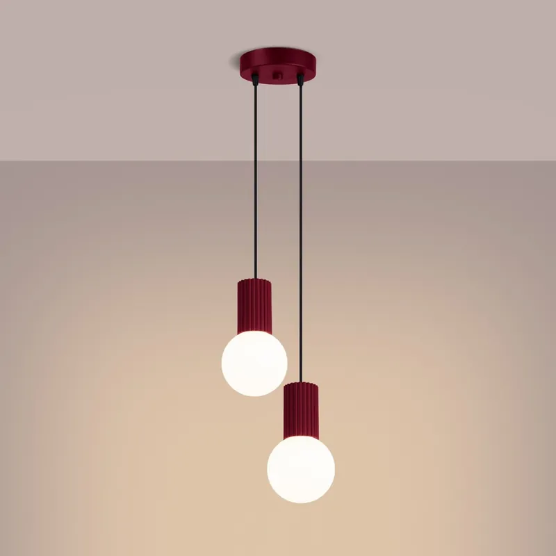 Nowość w asortymencie | SOLLUX SL.1979 lampa wisząca HALO 2P burgund