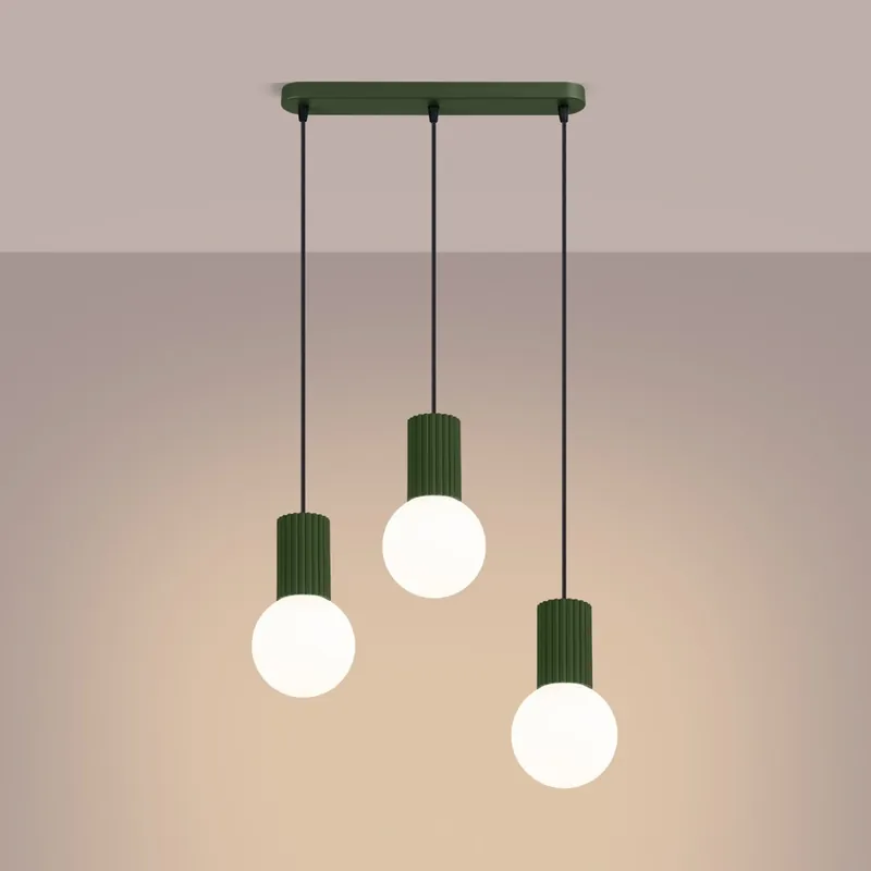 Zamów teraz | SOLLUX SL.1994 lampa wisząca HALO 3L zielona oliwka
