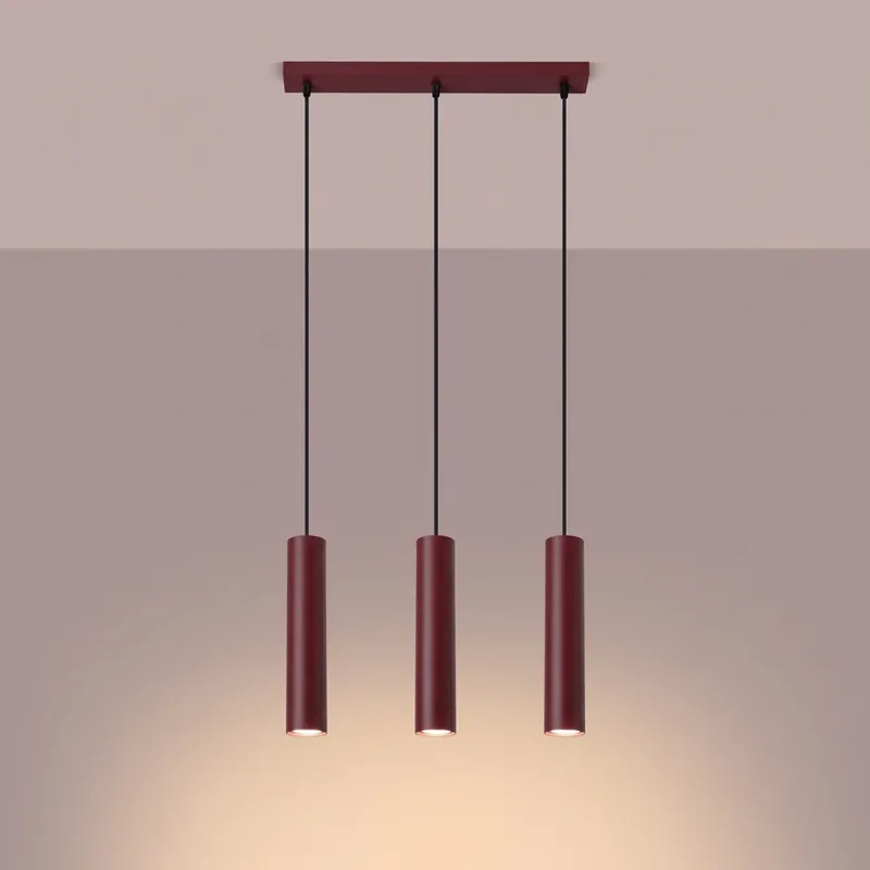 Bezpośrednio od producenta | SOLLUX SL.2082 lampa wisząca LAGOS 3L burgund