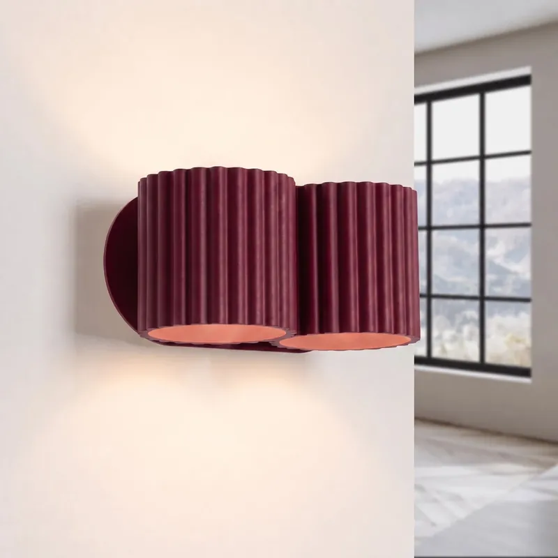 Bardzo popularny produkt - SOLLUX SL.2604 kinkiet AURA 2 burgund G9