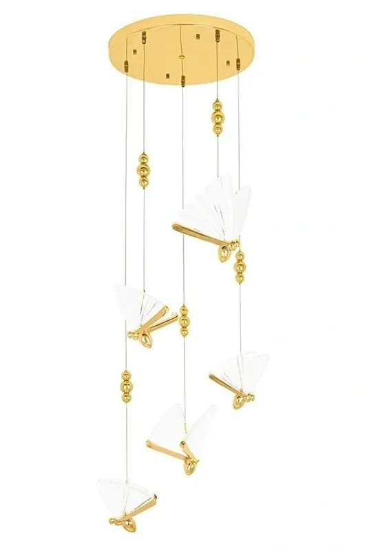 Lampa wisząca BUTTERFLY DISC 5 złota - Końcówka serii