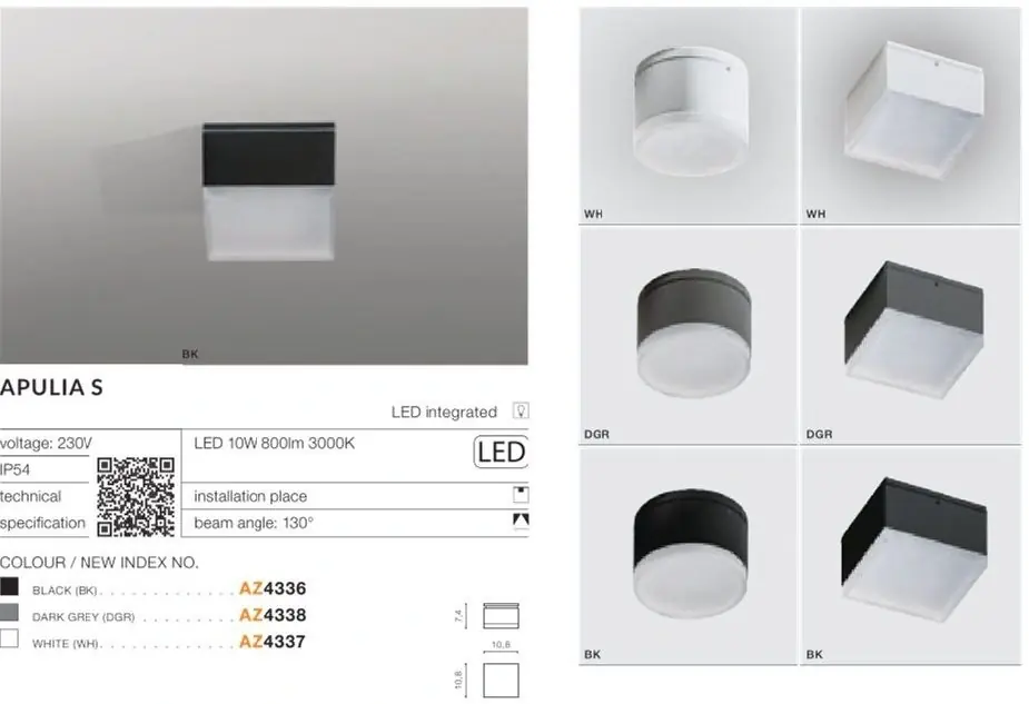 Oszczędź | AZZARDO AZ4336 lampa natynkowa APULIA